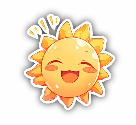 Cute Sun With Smile Sticker Mockup