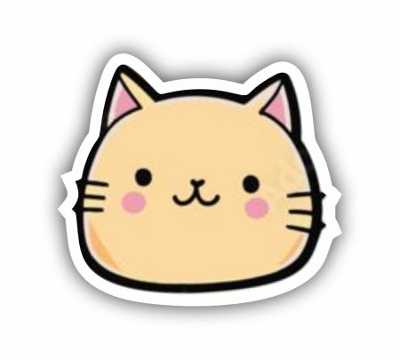 Cute Tabby Cat Sticker Mockup