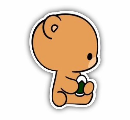 Cute Teddy Bear Kawaii Sticker Mockup