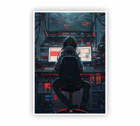 Cyberpunk City Poster Mockup