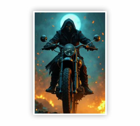Dark Hooded Biker Poster Mockup