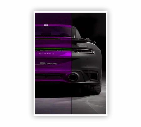 Dark Purple Porsche 911 Turbo S Poster Mockup