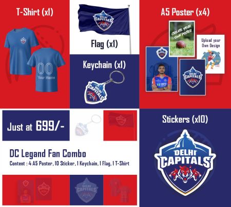 Delhi Capitals Legend Fan Combo Mockup