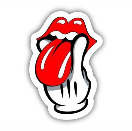 Rolling Stones Sticker Mockup