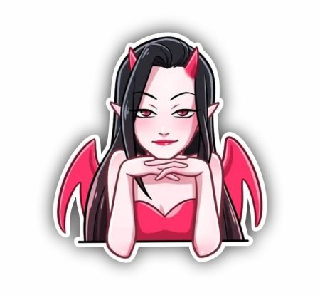 Demon Girl Anime Sticker Mockup