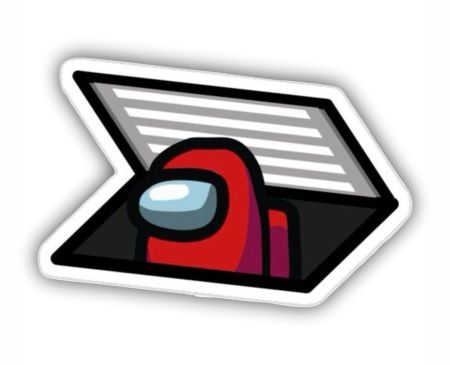 Red Amongus Sticker Mockup