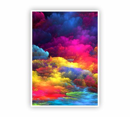 Diamond Painting Colorful Clouds Poster Mockup