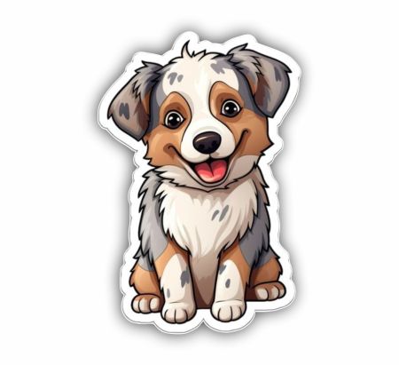 Dog With A Collar Sticker Mockup