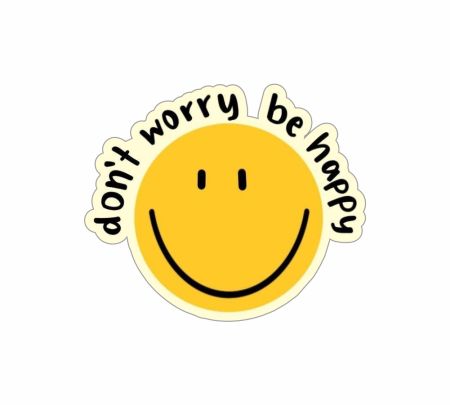 Don't Worry Be Happy Sticker Mockup