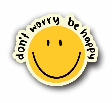 Don't Worry Be Happy Sticker Mockup