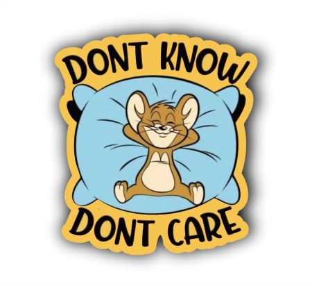 Dont Know Dont Care Sticker