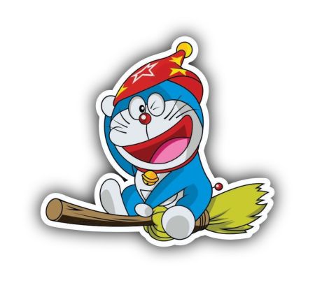 Doreamon Flying Sticker Mockup