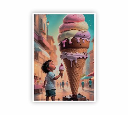 Dream Cone Delight Poster Mockup