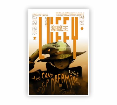 Dream On, Straw Hat – Luffy Motivation Poster Mockup