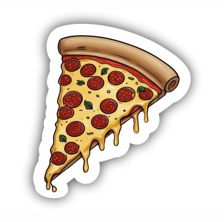 Pizza Slice Sticker Mockup