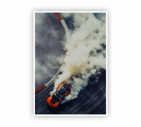 Drifting Car Poster Mockup