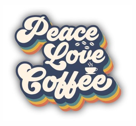 Peace Love Coffee Sticker Mockup