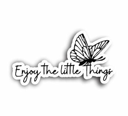 Enjoy The Little Things Butterfly Sticker Mockup