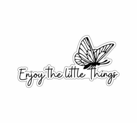 Enjoy The Little Things Butterfly Sticker Mockup