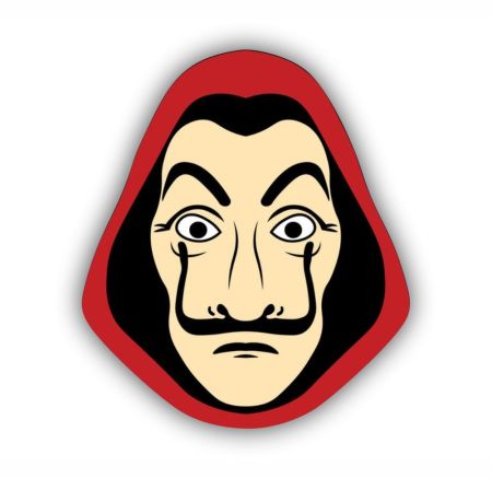 Money Heist Mask Sticker Mockup