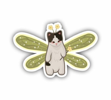 Fairy Cat Sticker Mockup