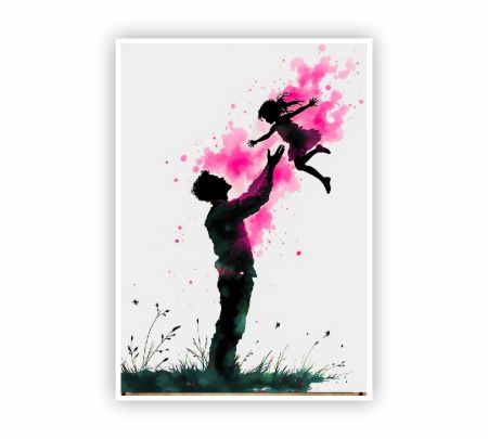 Father and Daughter Love Poster Mockup