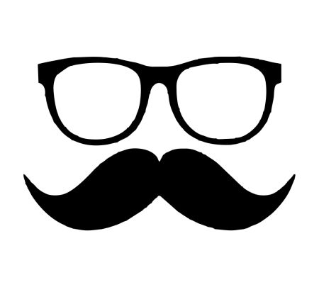 Glass And Moustache Sticker Mockup