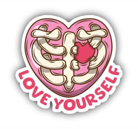 Love Yourself Sticker Mockup