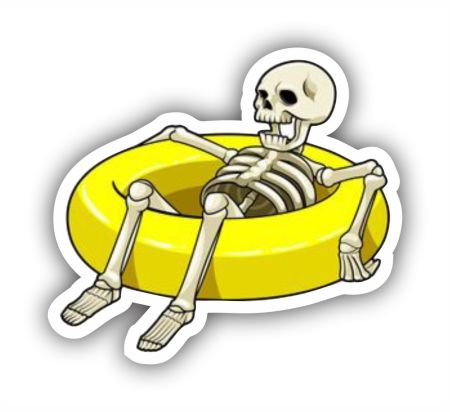 Pool Skeleton Sticker Mockup
