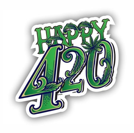 Happy 420 Sticker Mockup