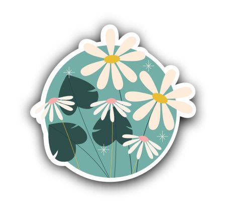 Amiba Flower Sticker Mockup