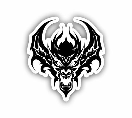 Flame Dragon Head Tattoo Sticker Mockup