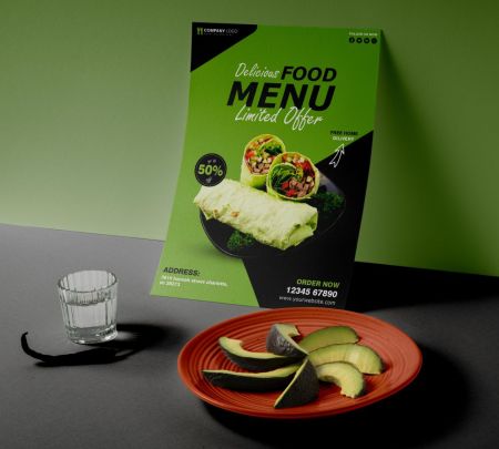 Flat Menu Mockup