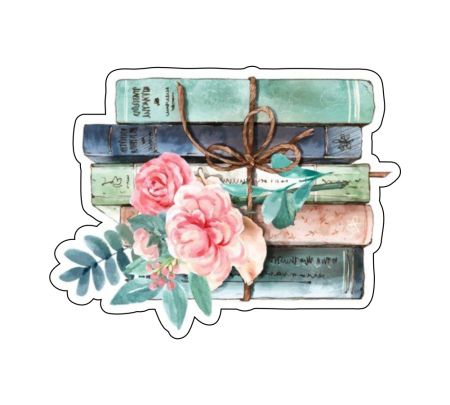 Flower Book Sticker Mockup