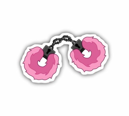 Fluffy Handcuffs Sticker Mockup
