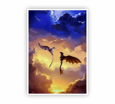 Flying Dragons Poster Mockup