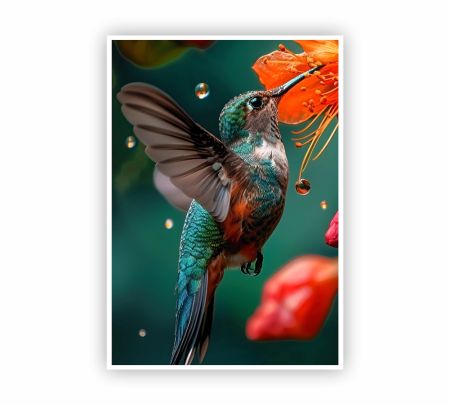 Flying Hummingbird Poster Mockup