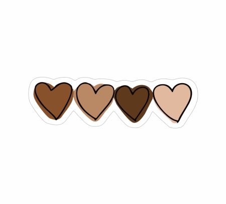 Four Heart Sticker Mockup