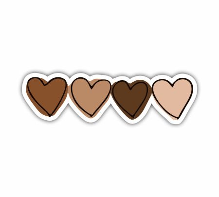 Four Heart Sticker Mockup