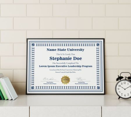 Certificate With Frame Mockup