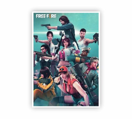 Free Fire Squad Action Poster Mockup
