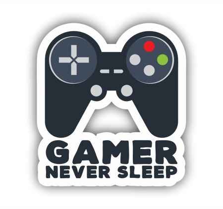 Gamer Never Sleeps Sticker Mockup