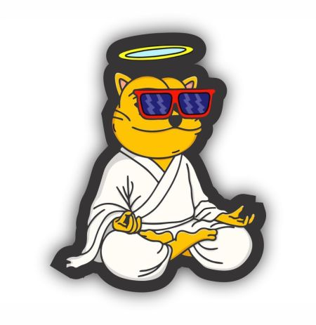 Yoga Cat Sticker Mockup