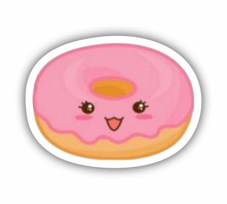 Funny Cute Happy Donut Sticker Mockup