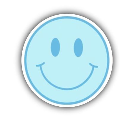 Funny Sky Blue Smiley Aesthetic Sticker