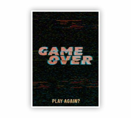 Game Over Glitch Poster Mockup