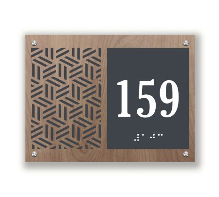 Geometric Acrylic House Number Plate Mockup