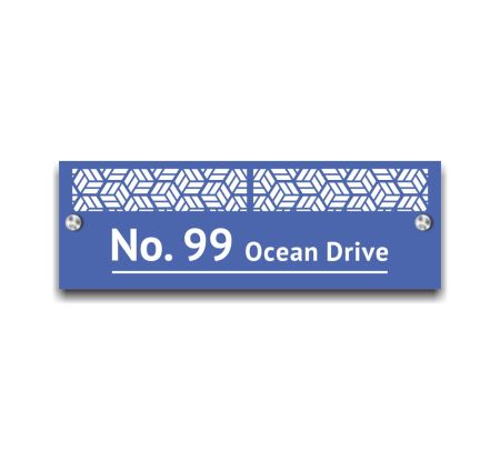 Geometric Pattern Acrylic Address Plate for Home Mockup