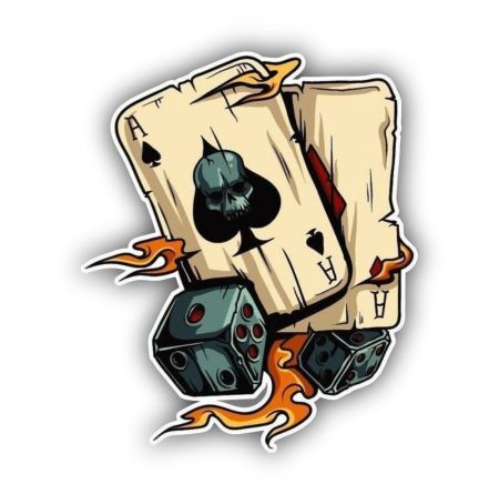 Dice And Cards Sticker Mockup