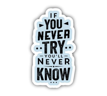 If You Never Try Youll Never Know Sticker Mockup